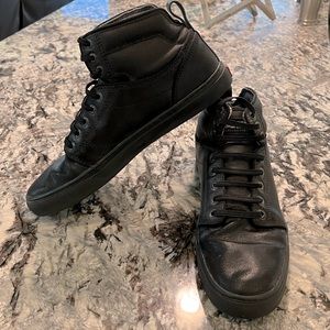 Vans Black Leather Hightops - size 11